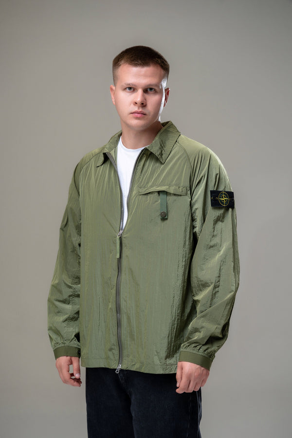 Овершот Stone Island Garment-Dyed Nylon Metal Green