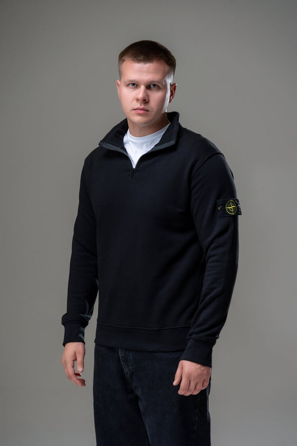 1/3 зіп кардиган Stone Island Cotton Black