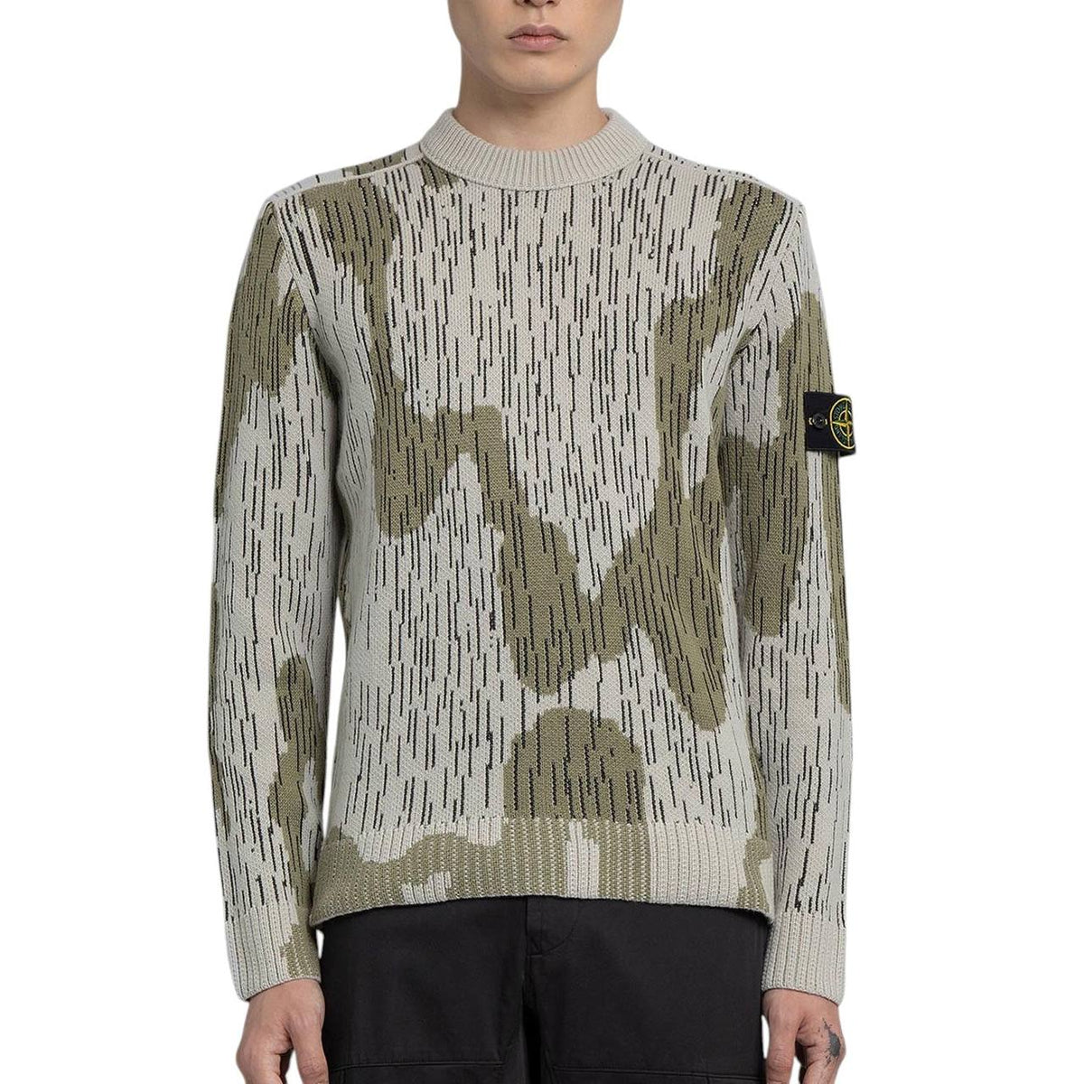 STONE ISLAND RAIN CAMO YARN SWEATER