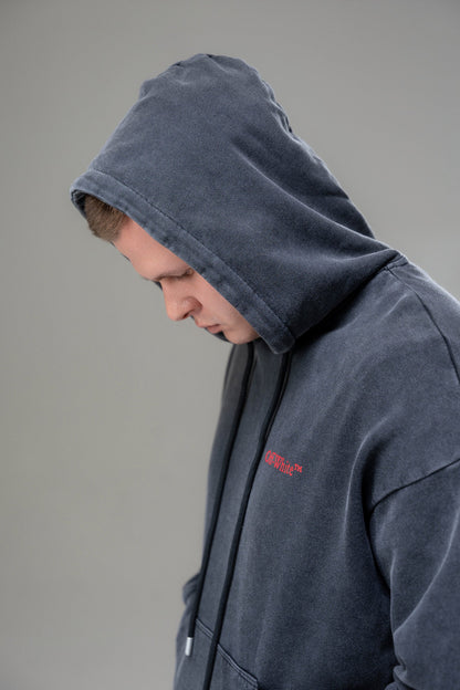 Off-White Red Angel Cotton Hoodie Black