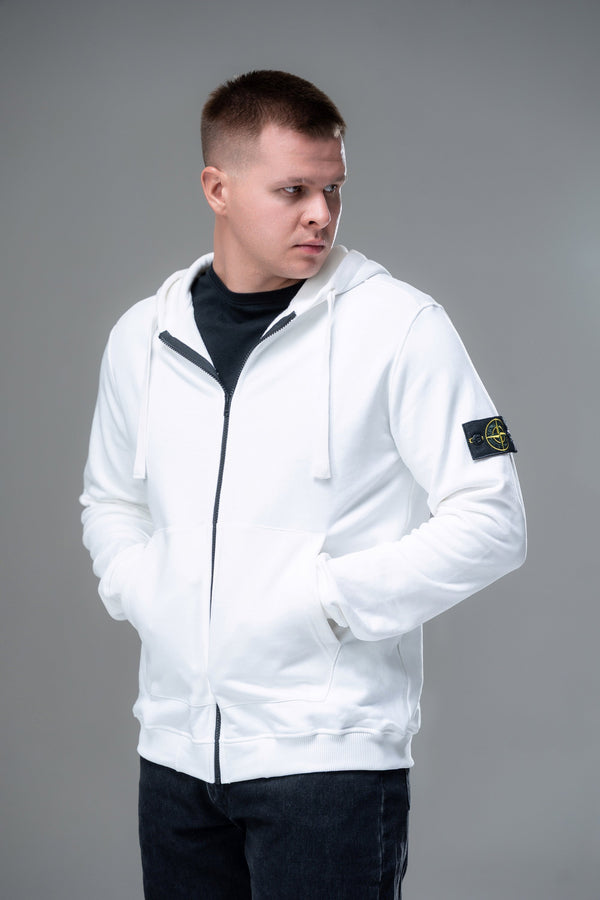 Зіп-худі Stone Island Cotton White