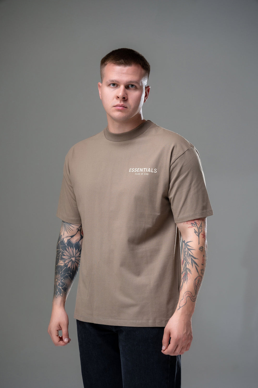 Футболка Essentials Boxy Logo Sandy