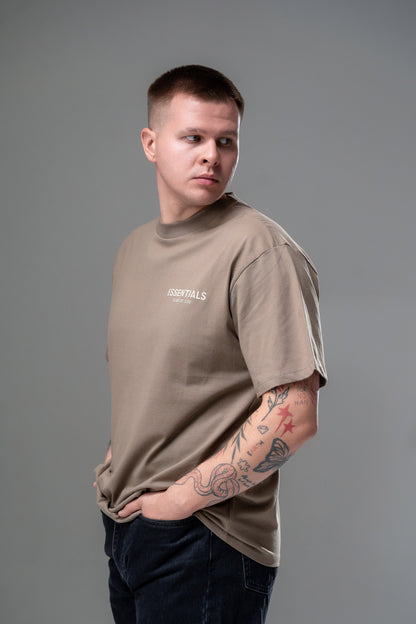 Футболка Essentials Boxy Logo Sandy