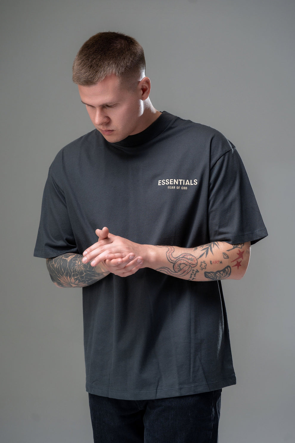 Футболка Essentials Boxy Logo Grey
