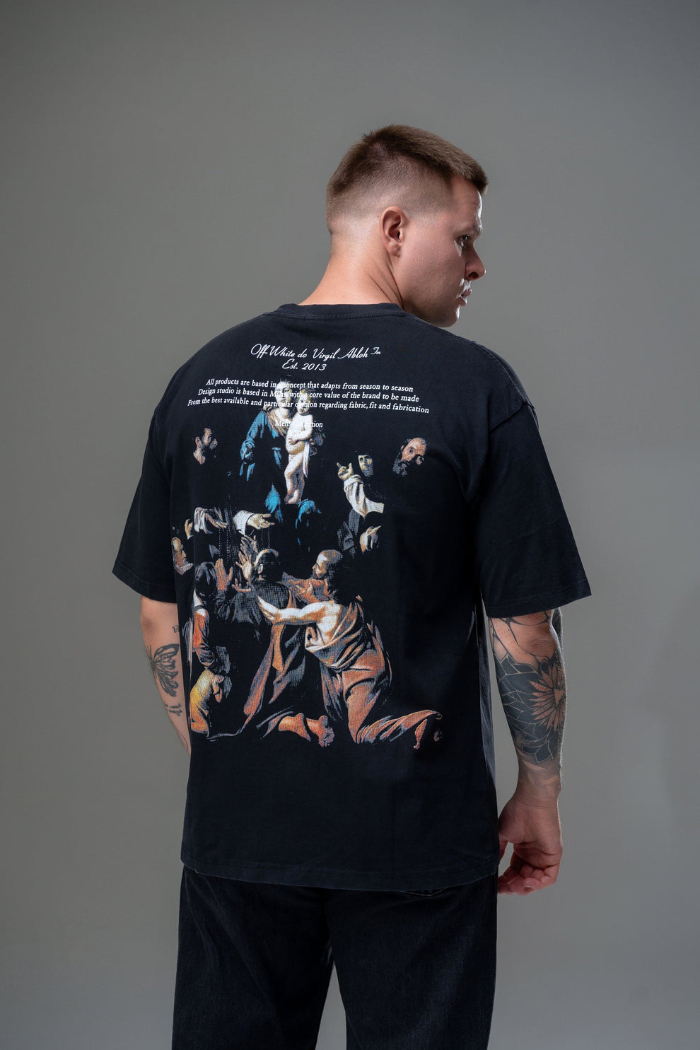 Off-White Stamp Mary Print T-Shirt Washed Black